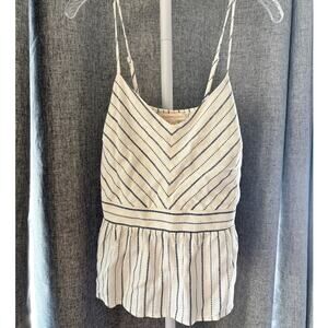 Monteau Los Angeles Striped Peplum Babydoll Tank Top Women’s M Boho